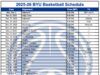 Programma stampabile di basket BYU 2025-26; Formato PDF, trasmissioni televisive