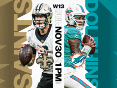 Come guardare Saints vs Dolphins: streaming live NFL, canali TV