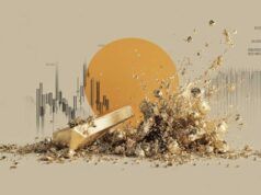 I prezzi dell’oro crollano di oltre il 3% dal picco di 5.600 dollari mentre il crollo tecnologico spinge alle prese di profitto