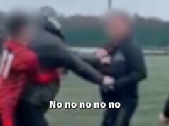 L’arbitro abbandona la partita di rugby dei bambini mentre gli adulti litigano e i bambini cercano di fermare la violenza