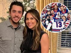 La vedova di Johnny Gaudreau Meredith Gaudreau al tributo olimpico