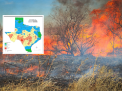 La mappa mostra il nuovo pericolo di incendi in Texas