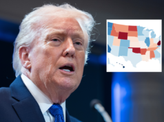 La mappa mostra il grado di approvazione di Trump in ogni stato dopo 13 mesi