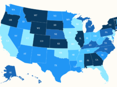 La mappa mostra quanto ti serve per arricchirti in ogni stato