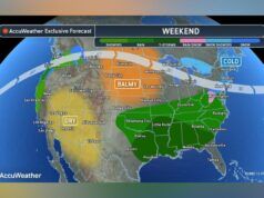 La mappa mostra il tempo di San Valentino in ogni stato