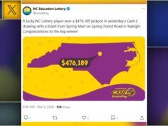 Un giocatore della lotteria di Raleigh vince il jackpot Cash Five del valore di oltre $ 450.000