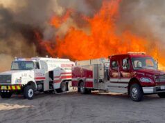 Non appena è scoppiato l’incendio in rapido movimento è stato emesso un ordine di evacuazione immediata