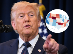 La mappa mostra il grado di approvazione di Trump in ogni stato dopo 14 mesi