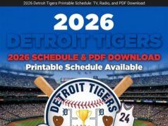Programma stampabile dei Detroit Tigers 2026: TV, radio e download PDF