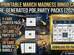 Schede Bingo March Madness stampabili gratuitamente (confezioni PDF Party)