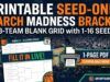 Supporto stampa solo seed di March Madness (griglia vuota da 68 squadre)