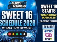 Programma Sweet 16 2026: quando e come guardare ogni partita di March Madness stasera
