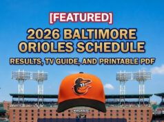 Programma Baltimore Orioles 2026: risultati, guida TV e PDF stampabile