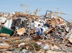La mappa mostra gli stati nel percorso di minaccia dei tornado