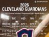 Programma 2026 dei Cleveland Guardians: risultati, guida TV e PDF stampabile